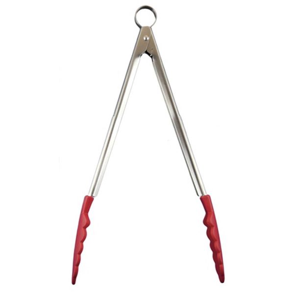 Cuisipro Silicone Locking Tongs RED