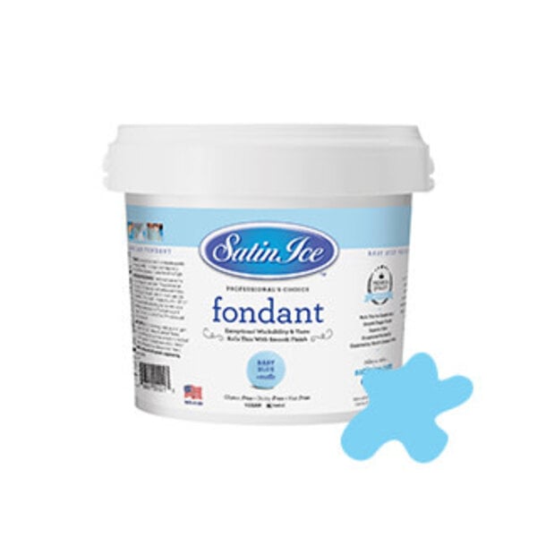 Fondant à la vanille bleu pâle, 2 lbs de de Satin Ice