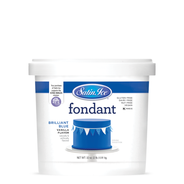 Fondant à la vanille bleu, 2 lbs de de Satin Ice