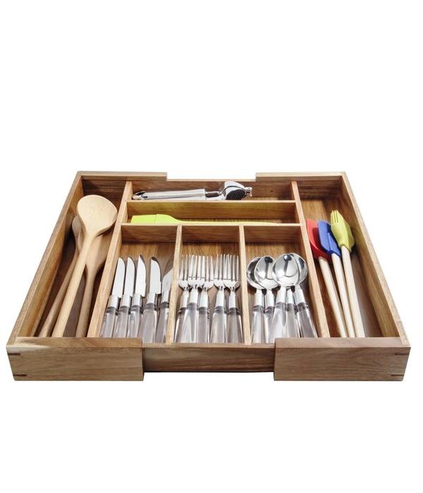 Natural Living Acacia Expandable Utensil Organizer Ares Kitchen