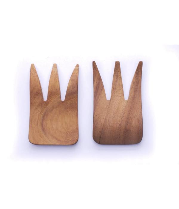 Ironwood Acacia Wood Bear Claw Salad Servers