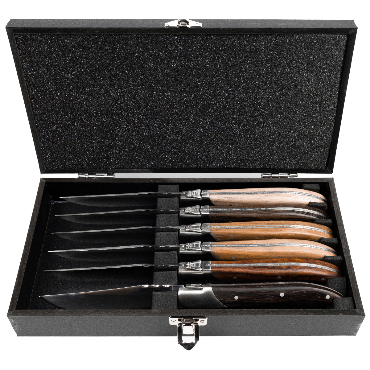 Set of 6 LE THIERS® table steak knives with cocobolo wood handle and  stainless steel blade