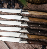 Ensemble de 6 couteau à steak avec poignée en bois divers de Laguiole du Monde