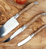 Ensemble de 3 couteaux à fromage en bois d'olivier de Laguiole