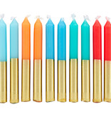 Wilton Wilton Blue, Orange & Red Gold-Dipped Birthday Candles