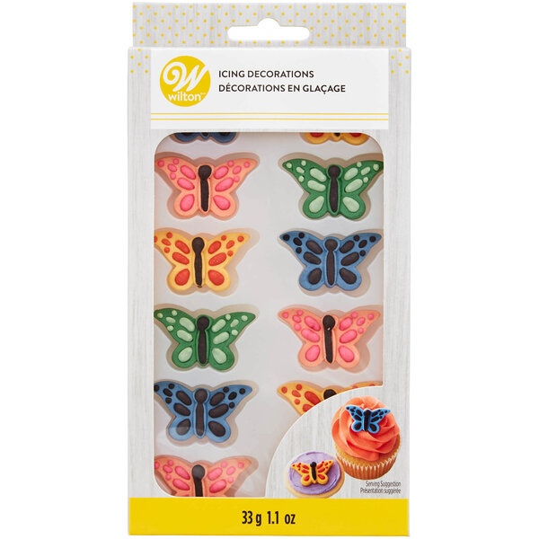 Wilton Butterflies Icing Decorations 12 Pack Assorted