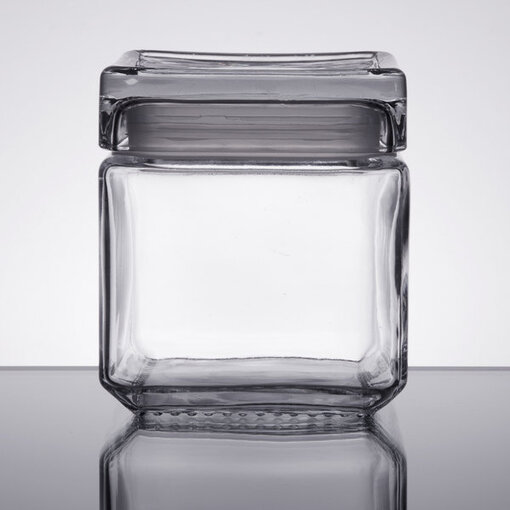 Anchor Hocking Bocal de Rangement Carré en Verre Transparent 1 Quart de Anchor Hocking