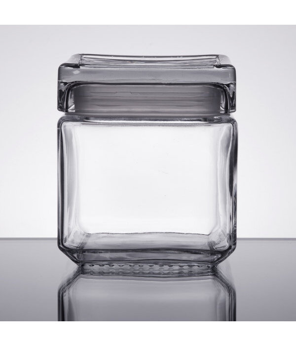 Anchor Hocking Anchor Hocking 1 Quart Stackable Square Clear Glass Storage Jar