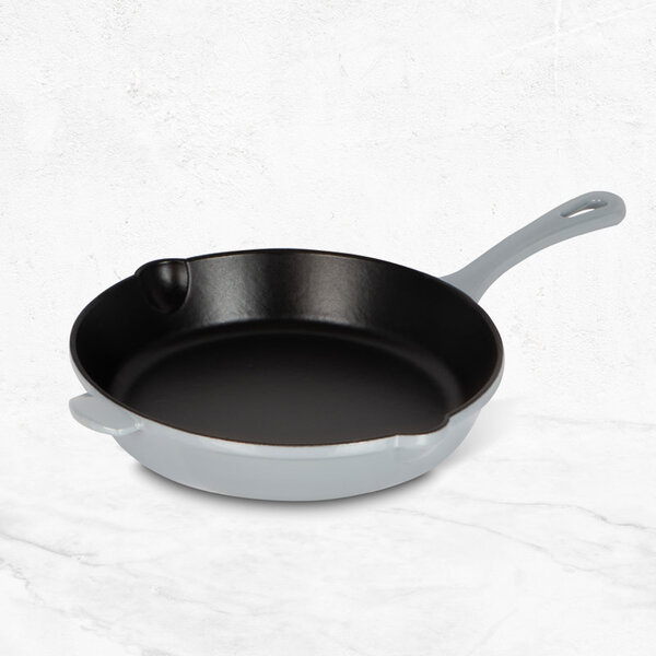 Cuisinart 10" cast iron round fry pan - misty grey