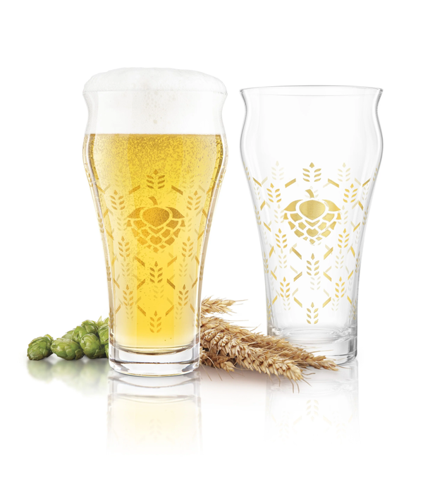 Final Touch Final Touch Barley & Hops Brewhouse Beer Glass - Set of 4