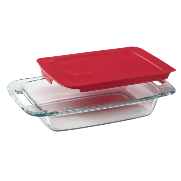 Pyrex Easy Grab 2-qt Oblong Baking Dish w/ Blue Lid