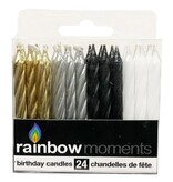 Rainbow Moments Chandelles 24/PK Etoile Argent, Or, Noir & Blanc  ( BD* )