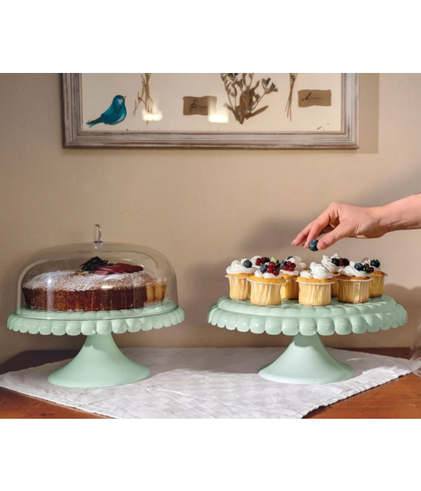 Guzzini Présentoir à gâteau avec dôme "Tiffany" Vert de Guzzini