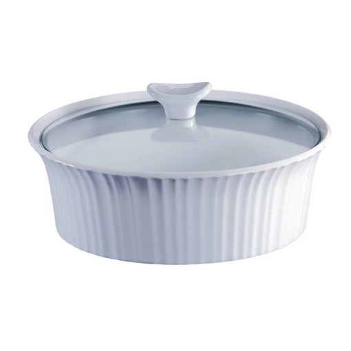 Corningware French White 2.5-Qt Round Casserole with Glass Lid
