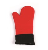 Cool Touch Silicone and cotton oven mitt 15" - Red