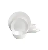 Gibson 12-Piece Ultra Courtyard Opal Glass Dinnerware