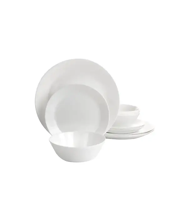 Service de table blanc opale “Courtyard” 12 pièces de Gibson