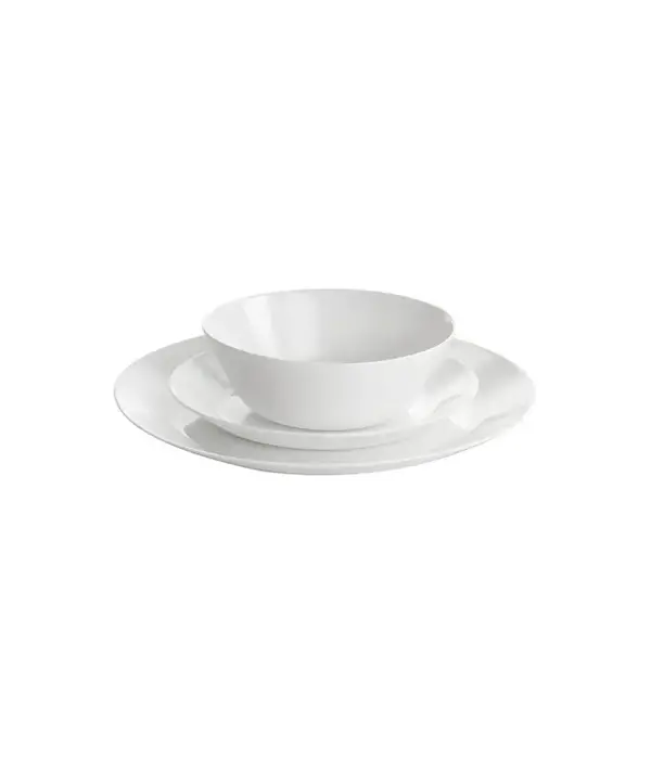 Gibson 12-Piece Ultra Courtyard Opal Glass Dinnerware