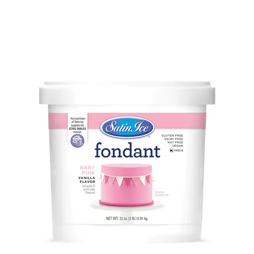 Satin Ice Fondant à la vanille rose pâle, 2 lbs de de Satin Ice