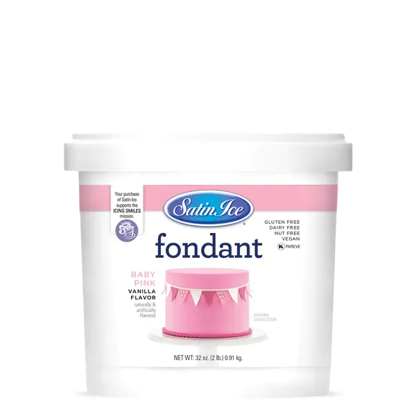 Fondant à la vanille rose pâle, 2 lbs de de Satin Ice
