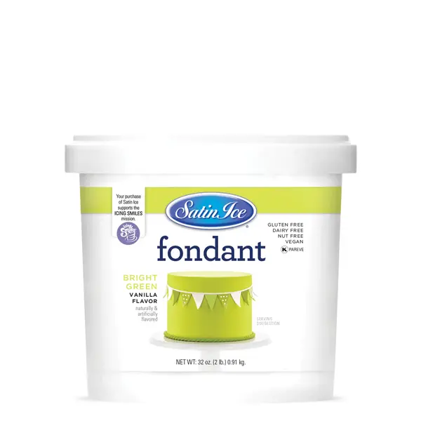 Fondant à la vanille vert lime, 2 lbs de de Satin Ice