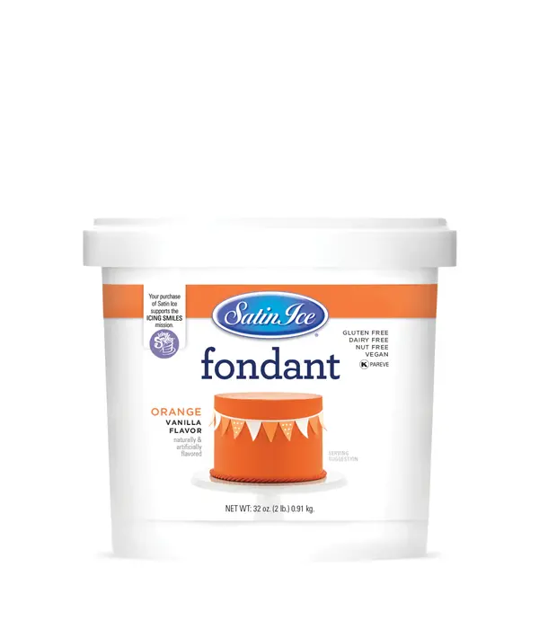 Satin Ice Fondant à la vanille orange, 2 lbs de de Satin Ice