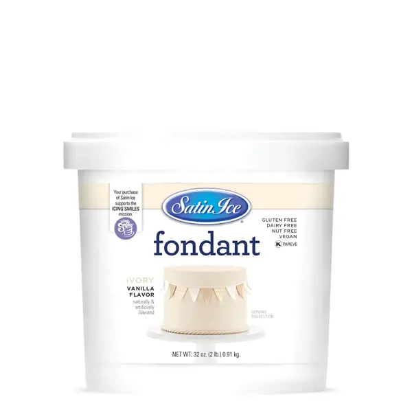 Fondant à la vanille ivoire, 2 lbs de de Satin Ice