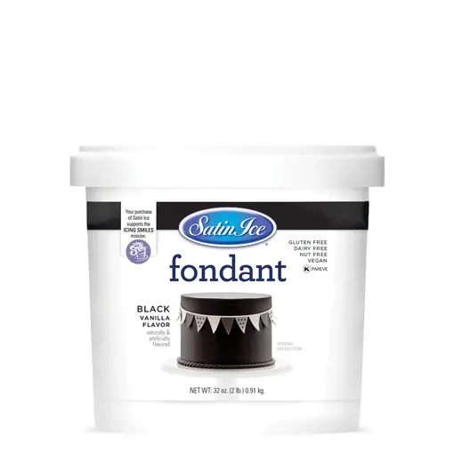 Satin Ice Fondant à la vanille noir, 2 lbs de de Satin Ice