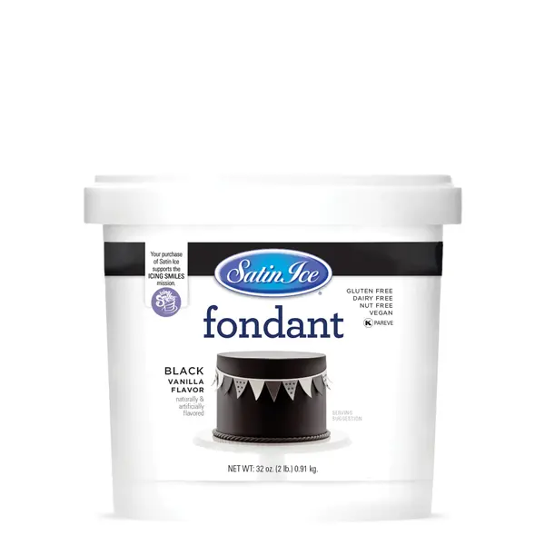 Fondant à la vanille noir, 2 lbs de de Satin Ice