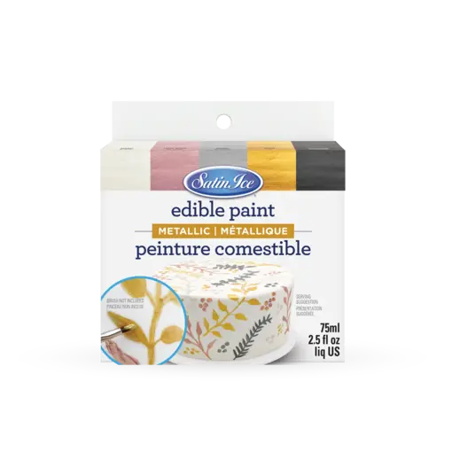 Satin Ice Satin Ice Metallic Edible Paint, 5 Count Kit