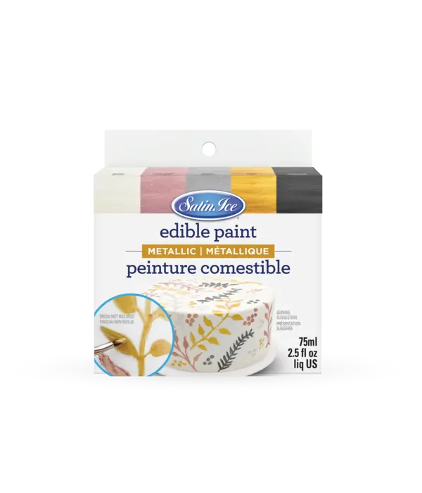 Satin Ice Satin Ice Metallic Edible Paint, 5 Count Kit
