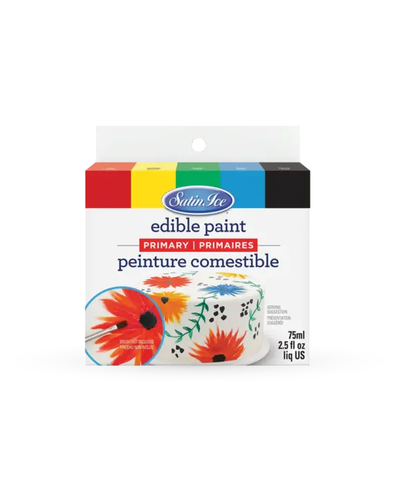 Satin Ice Satin Ice Primary Edible Paint, 5 Count Kit