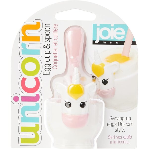 Joie Unicorn Hard Boiled Egg Cup Holder with Spoon, 2-Piece Set