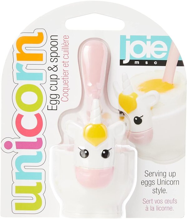 Joie Joie Unicorn Hard Boiled Egg Cup Holder with Spoon, 2-Piece Set