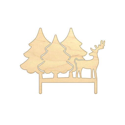 Vincent Sélection Vincent Selection Wooden cake ornament "Trees and reindeer"