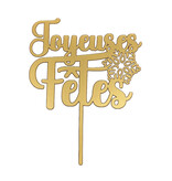 Vincent Sélection Vincent Selection Wooden cake ornament "Joyeuses Fêtes"
