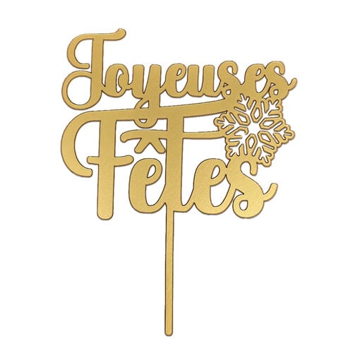 Vincent Sélection Vincent Selection Wooden cake ornament "Joyeuses Fêtes"