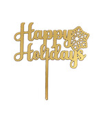 Vincent Sélection Vincent Selection Wooden cake ornament "Happy Holidays"