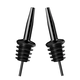 Final Touch Liquor Bottle Pourers, Black Chrome Finish, Set of 2