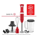KitchenAid Kitchenaid® Variable Speed Cordless Hand Blender W/ Accessories, Red