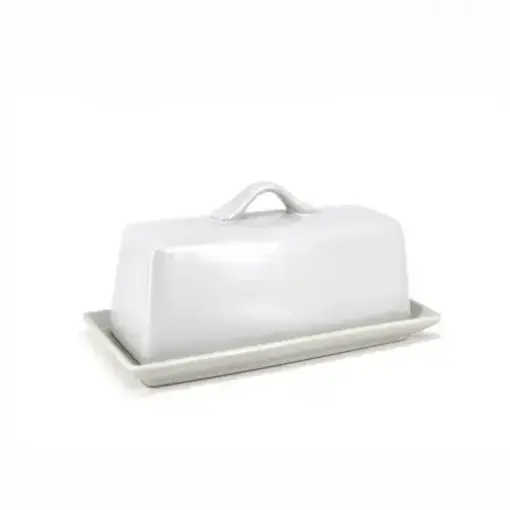 BIA Cordon Bleu BIA White Stoneware Butter Dish "Park West"