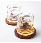 Brilliant Brilliant Pirouette 'Spirale' Spinning D.O.F. Glass w/ Coaster, Set of 2