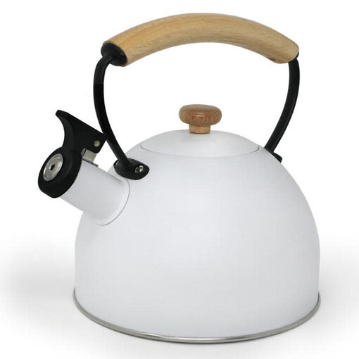 Café Culture White Stainless Steel Whistling Kettle, 2.5L