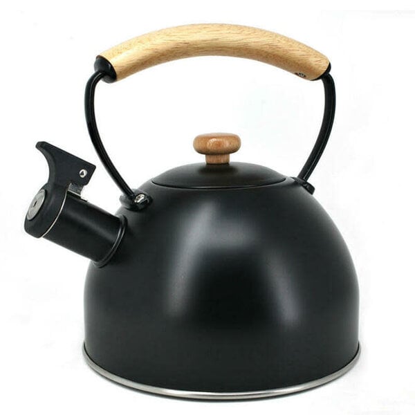 Café Culture Black Stainless Steel Whistling Kettle, 2.5L