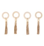 Harman Harman Tassel Napkin Ring Natural, Set of 4