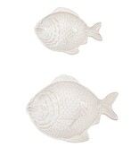 Harman Harman Fish True Ocean White Stoneware Serving Bowl, 2 pieces