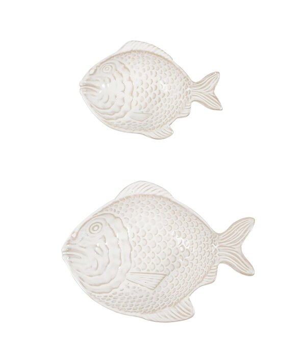 Harman Harman Fish True Ocean White Stoneware Serving Bowl, 2 pieces