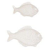 Harman Harman Fish True Ocean White Stoneware Serving Plate, 2 pieces