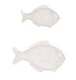 Harman Harman Fish True Ocean White Stoneware Serving Plate, 2 pieces