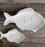 Harman Harman Fish True Ocean White Stoneware Serving Plate, 2 pieces